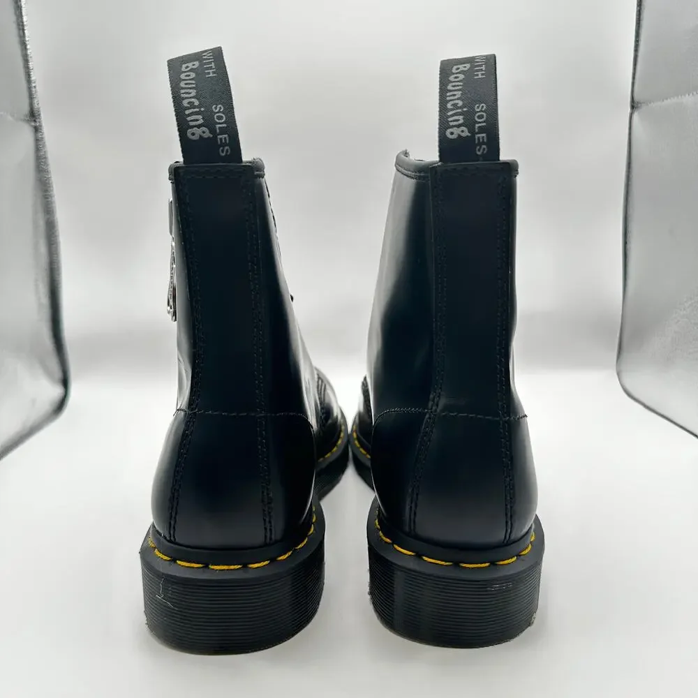 Dr. Doc Martens 1460 Zip Smooth Leather Lace-up Boots Black Size 8 Men’s New